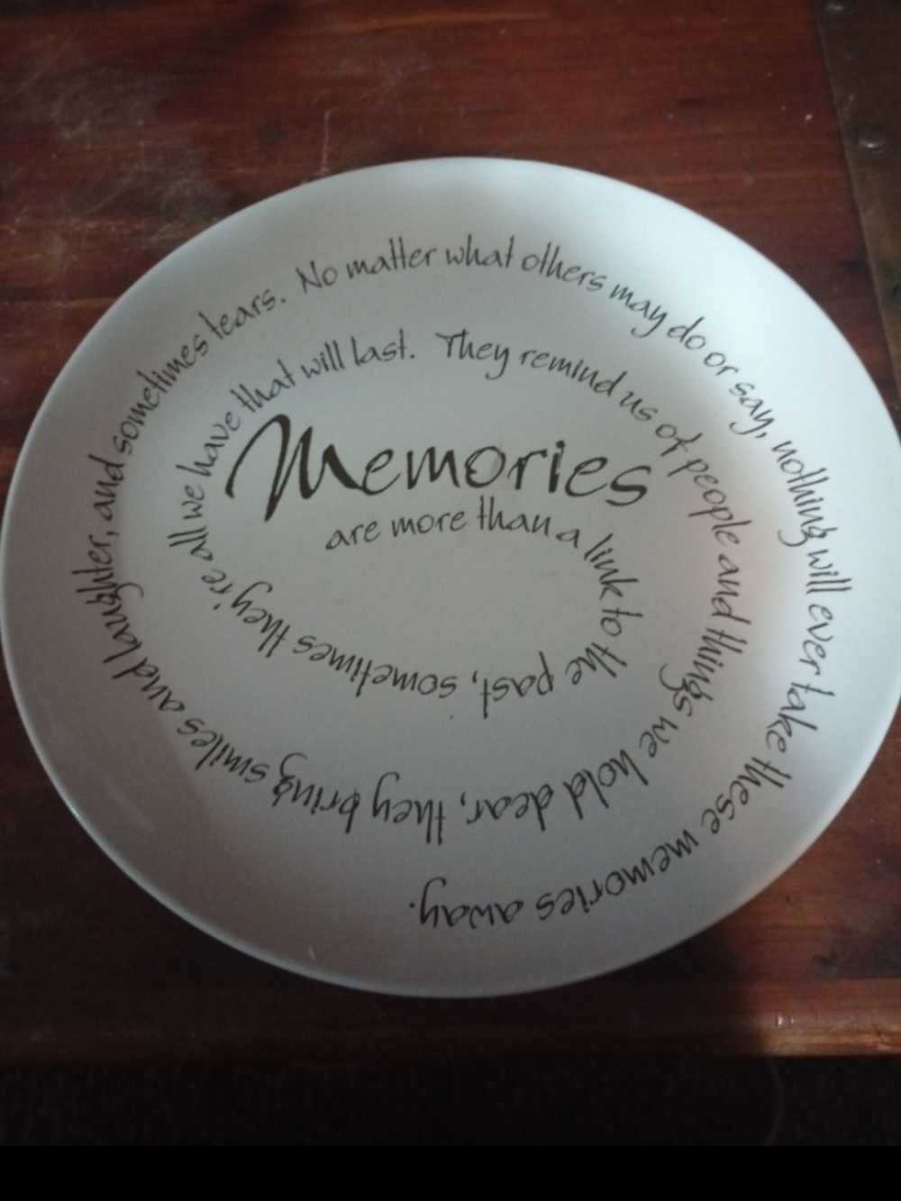 Memories Decorative White Serving Plate